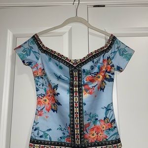 Floral Top & Midi Floral Skirt Set